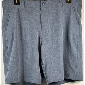 Izod Performance Mens Size 36 Blue Flat Front Snap Golf  Shorts Pockets Stretch